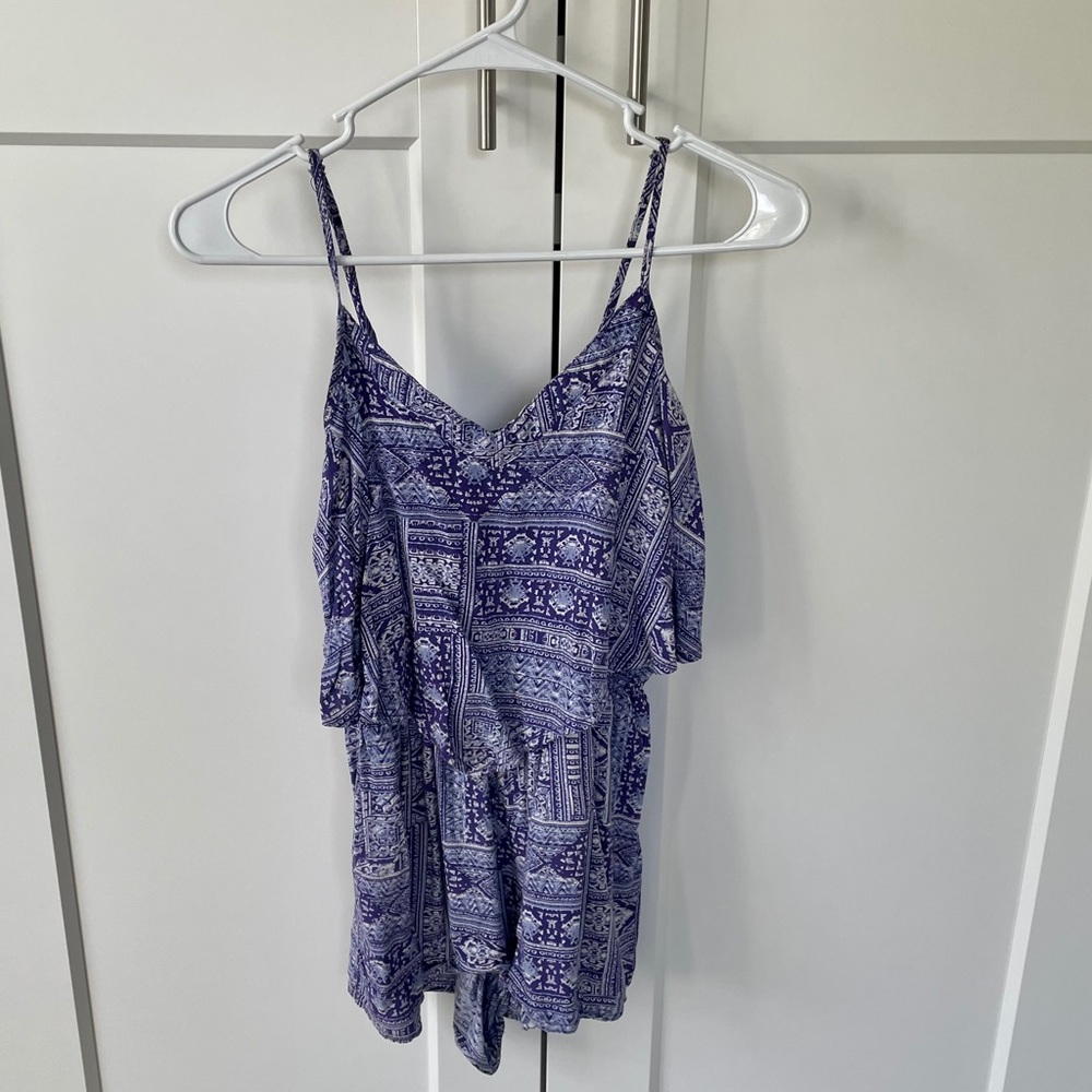 Blue Sleeveless Romper